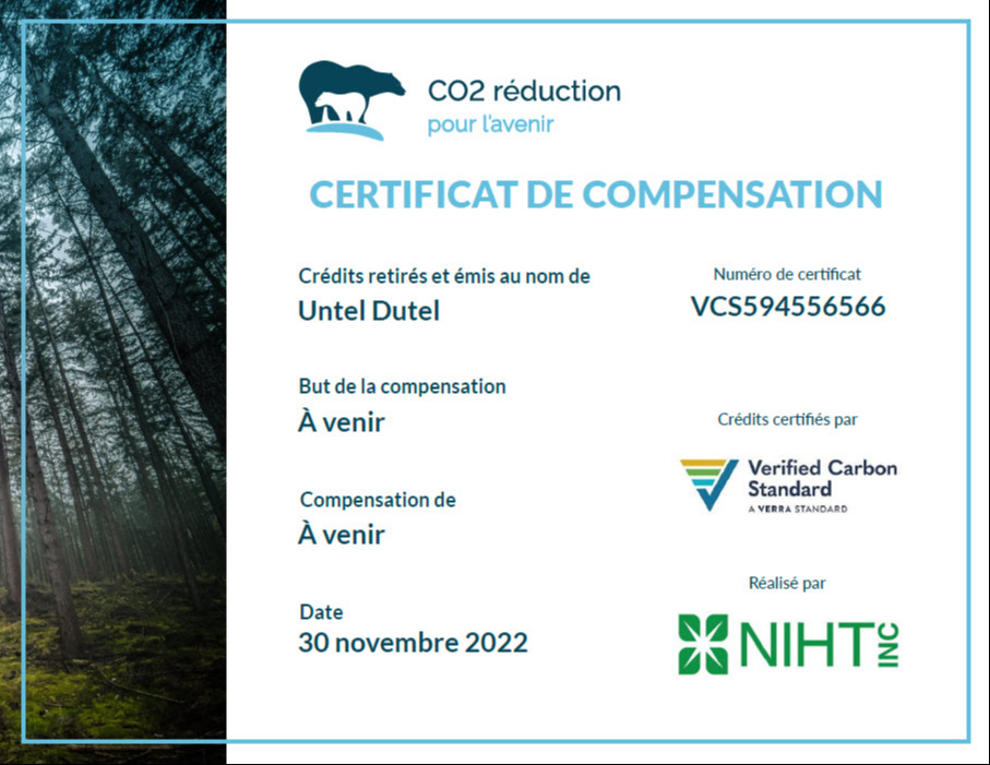 compensation certificat compensation certificat